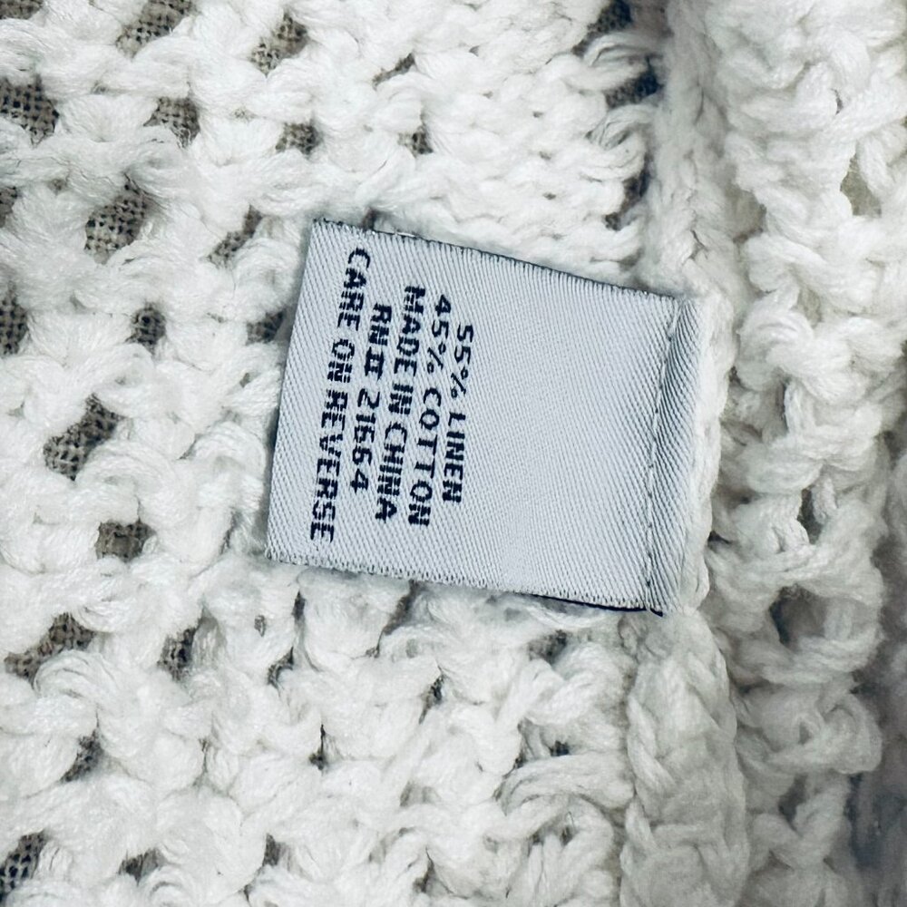 Foxcroft Open Knit Pullover Sweater – White - Size L - Picture 6 of 6